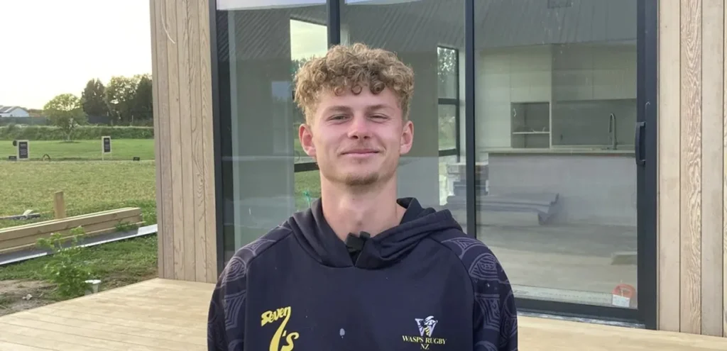 Dylan Henderson, apprentice builder at TK Homes, on a Tauranga build site