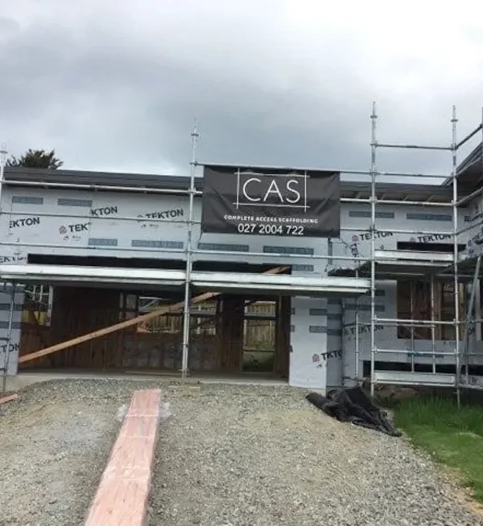 Fairview residential build under construction with scaffolding in place