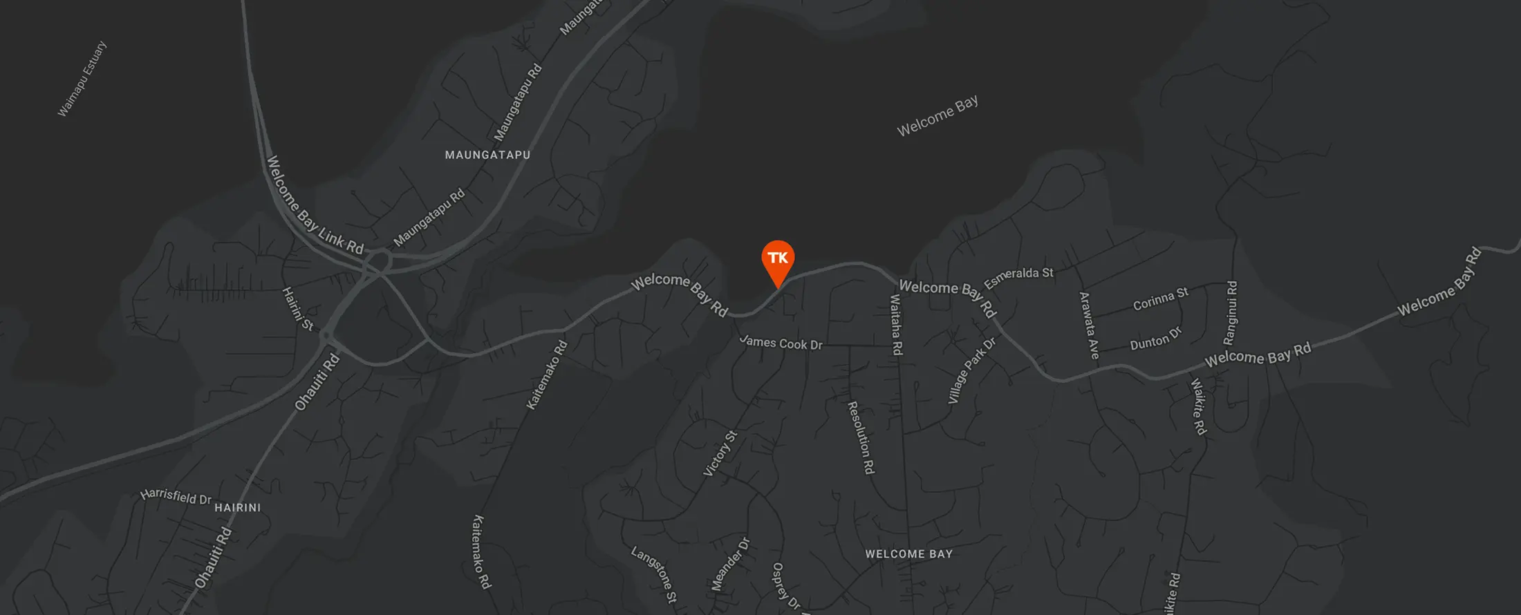Map showing the TK Homes location in Tauranga